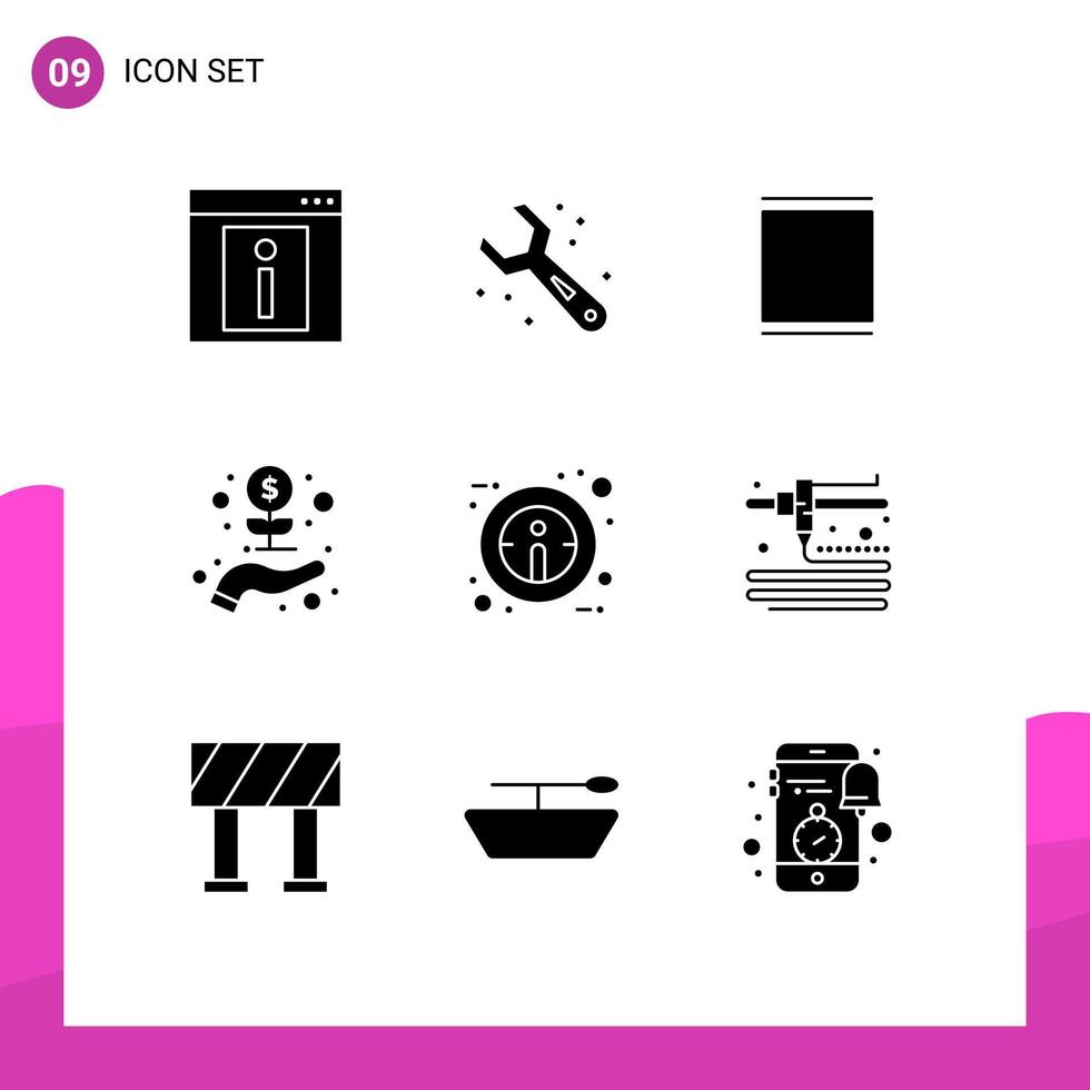 9 Creative Icons Modern Signs and Symbols of info startup wrench investment timeline Editable Vector Design Elements