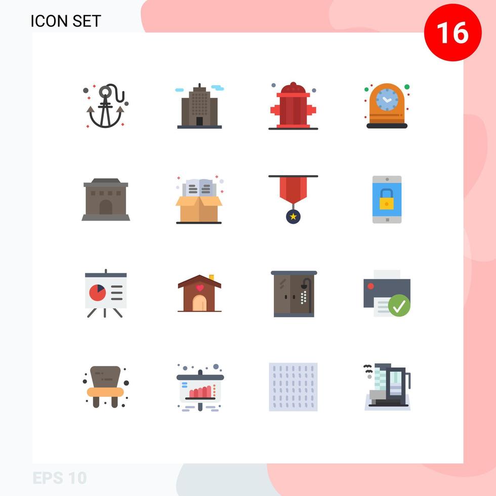 Set of 16 Modern UI Icons Symbols Signs for home building clipart watch table Editable Pack of Creative Vector Design Elements