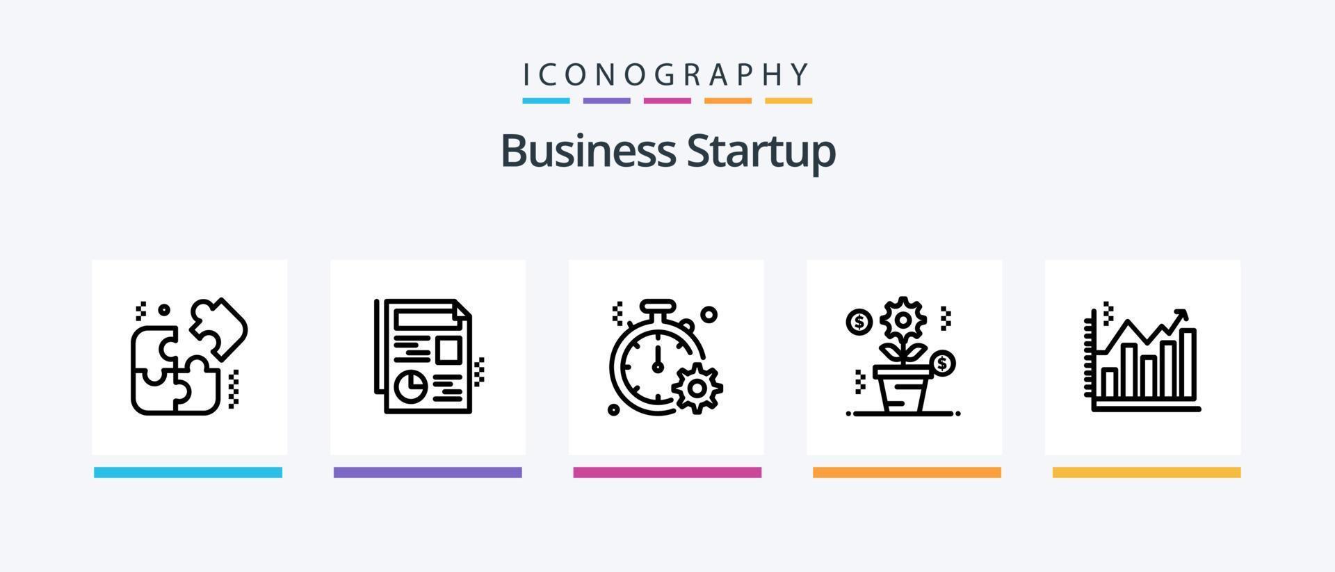 Business Startup Line 5 Icon Pack Including internet. world. loading. graph. business. Creative Icons Design vector