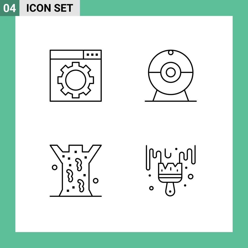 Modern Set of 4 Filledline Flat Colors and symbols such as optimization medical cam entomology color Editable Vector Design Elements