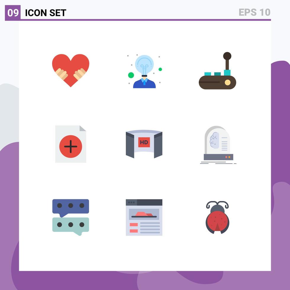 Stock Vector Icon Pack of 9 Line Signs and Symbols for hd screen joy stick display new Editable Vector Design Elements