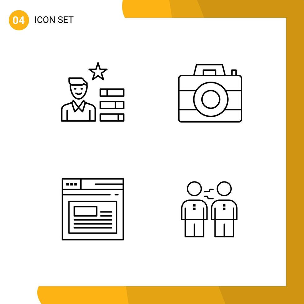 4 Universal Filledline Flat Colors Set for Web and Mobile Applications find job page personal digital website Editable Vector Design Elements