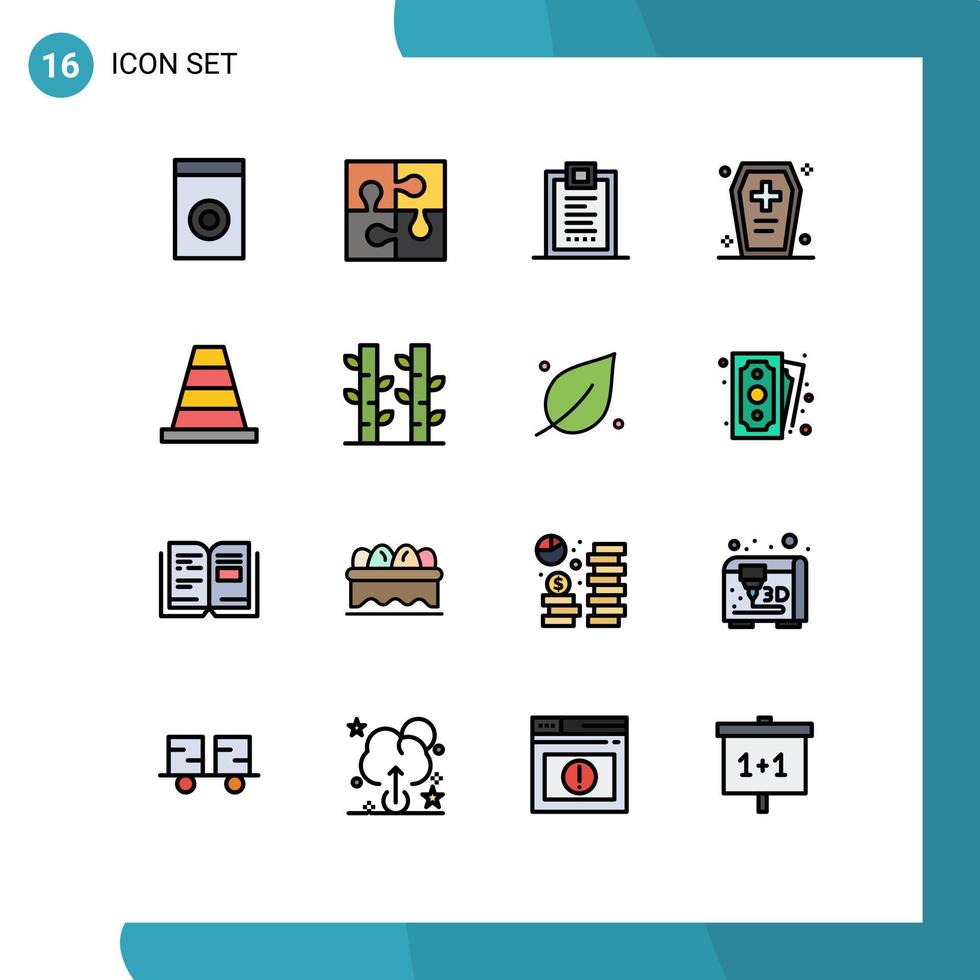 paquete de iconos de vectores de stock de 16 signos y símbolos de línea para el desarrollo de ataúdes de codificación horrible elementos de diseño de vectores creativos editables