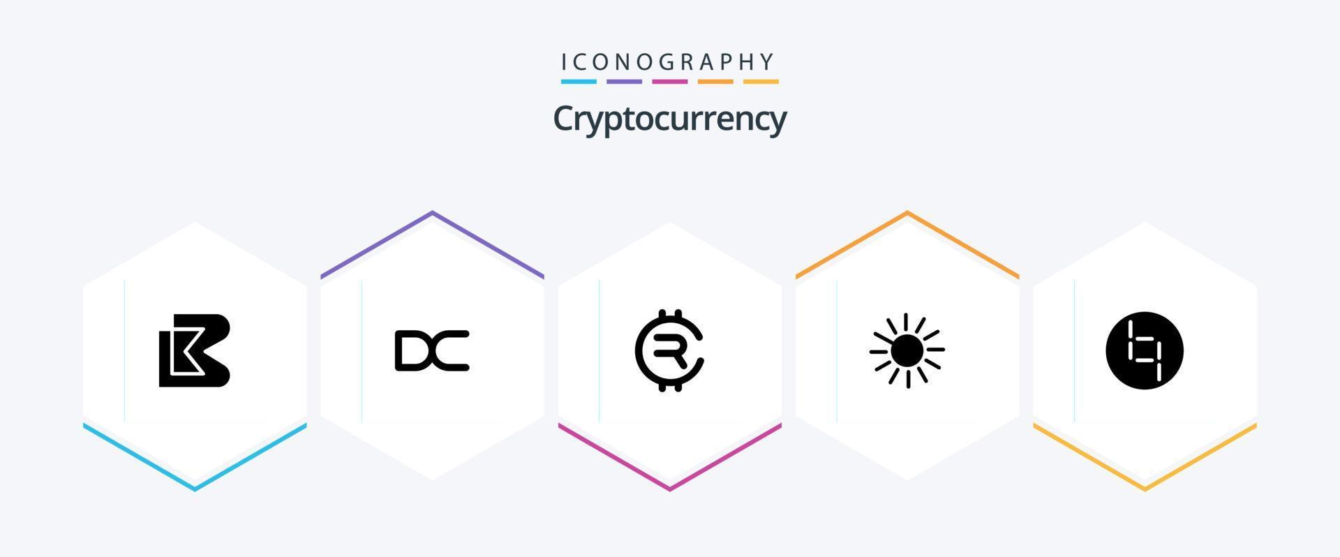 Cryptocurrency 25 Glyph icon pack including coin . crypto . crypto currency. coin vector