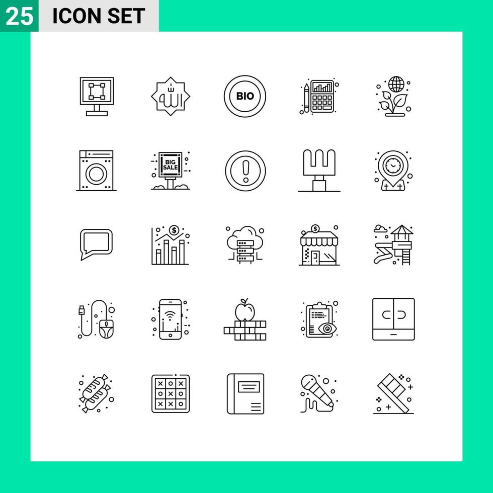 25 Creative Icons Modern Signs and Symbols of calculator accounting god power efficiency Editable Vector Design Elements