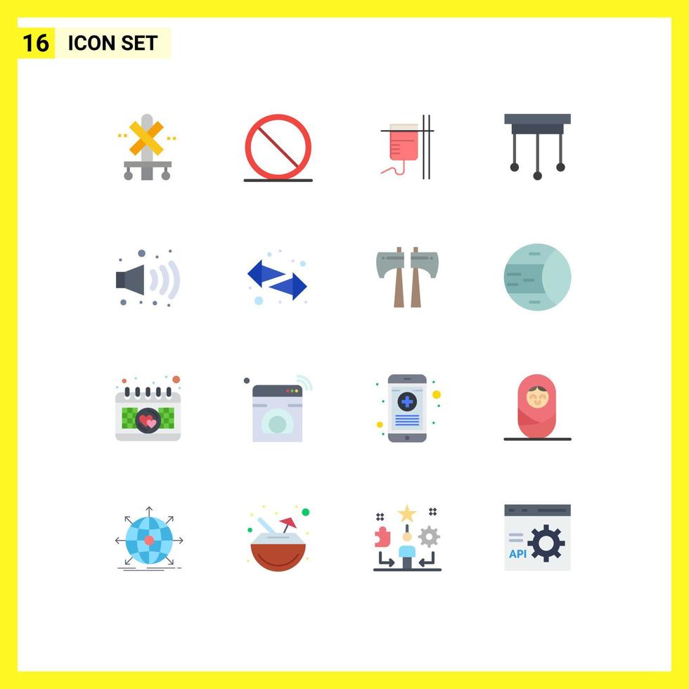 User Interface Pack of 16 Basic Flat Colors of noise interior healthcare home chandelier Editable Pack of Creative Vector Design Elements