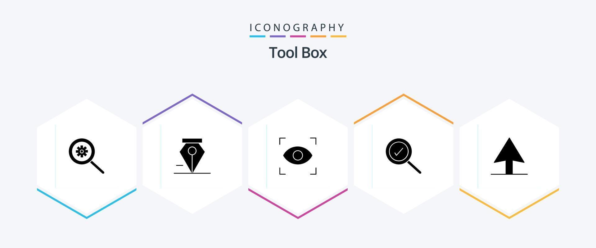 Tools 25 Glyph icon pack including . view. cursor vector