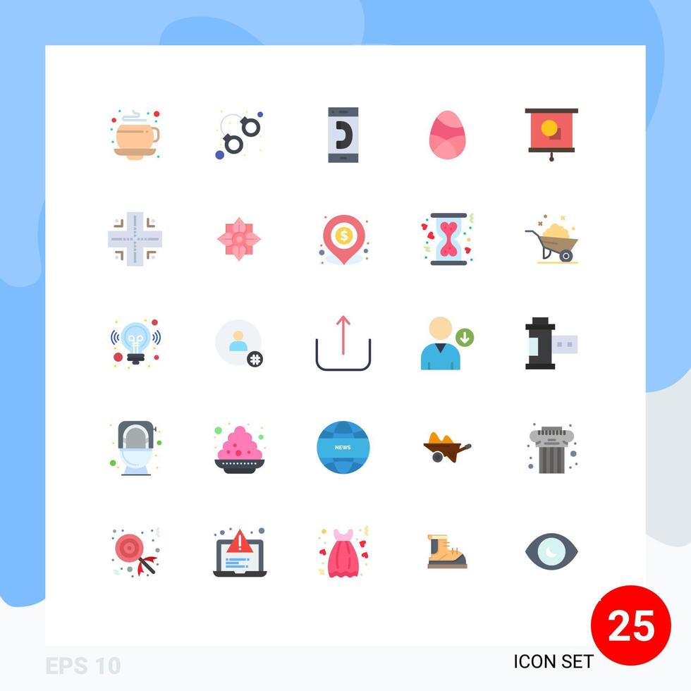 Set of 25 Modern UI Icons Symbols Signs for device egg communication easter celebration Editable Vector Design Elements