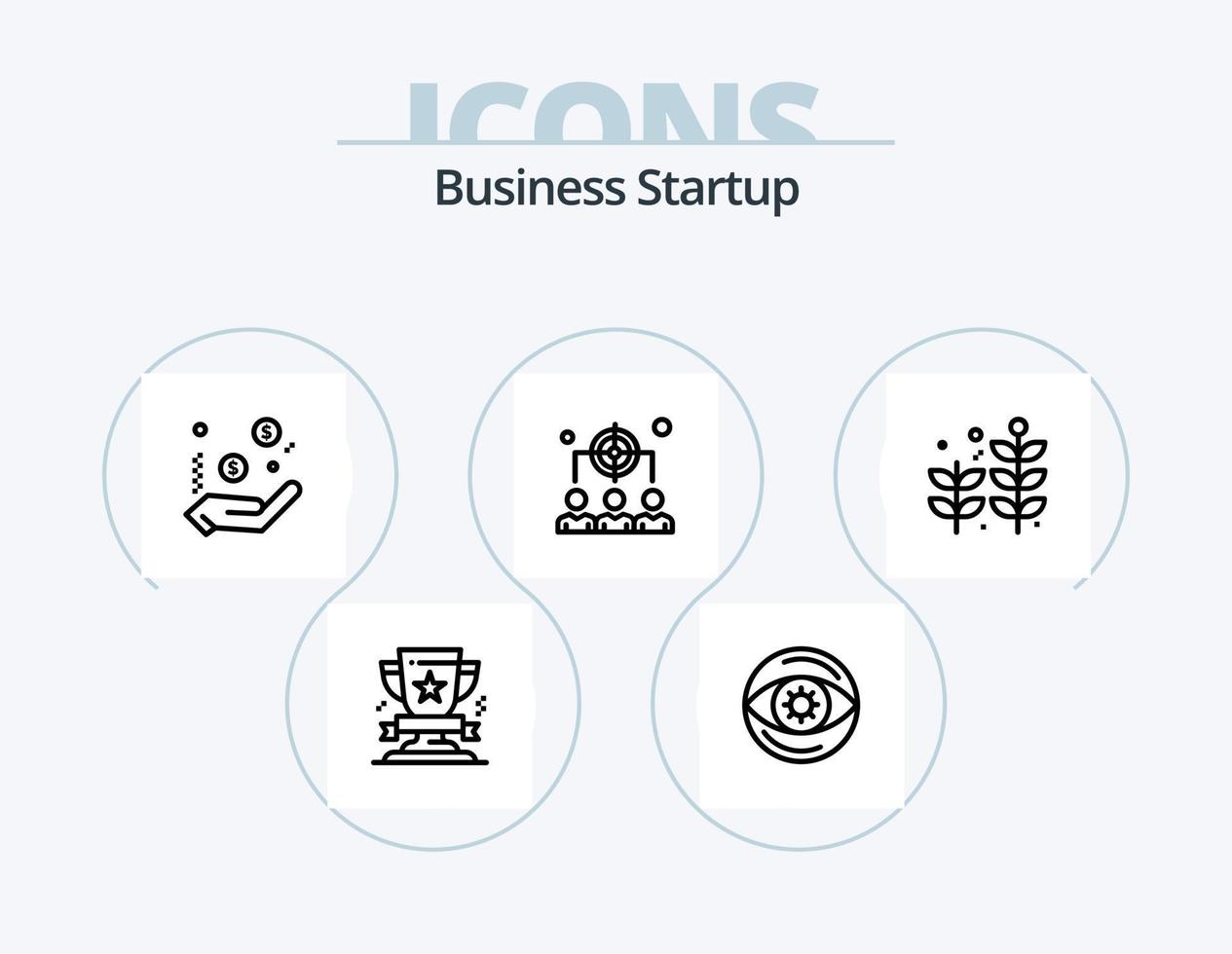 Business Startup Line Icon Pack 5 Icon Design. dollar. web. award. graph. chart vector