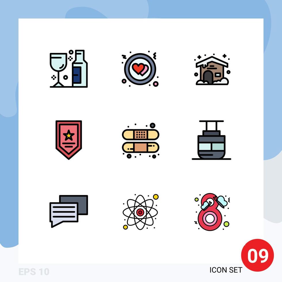 9 Creative Icons Modern Signs and Symbols of treatment band weather aid star Editable Vector Design Elements