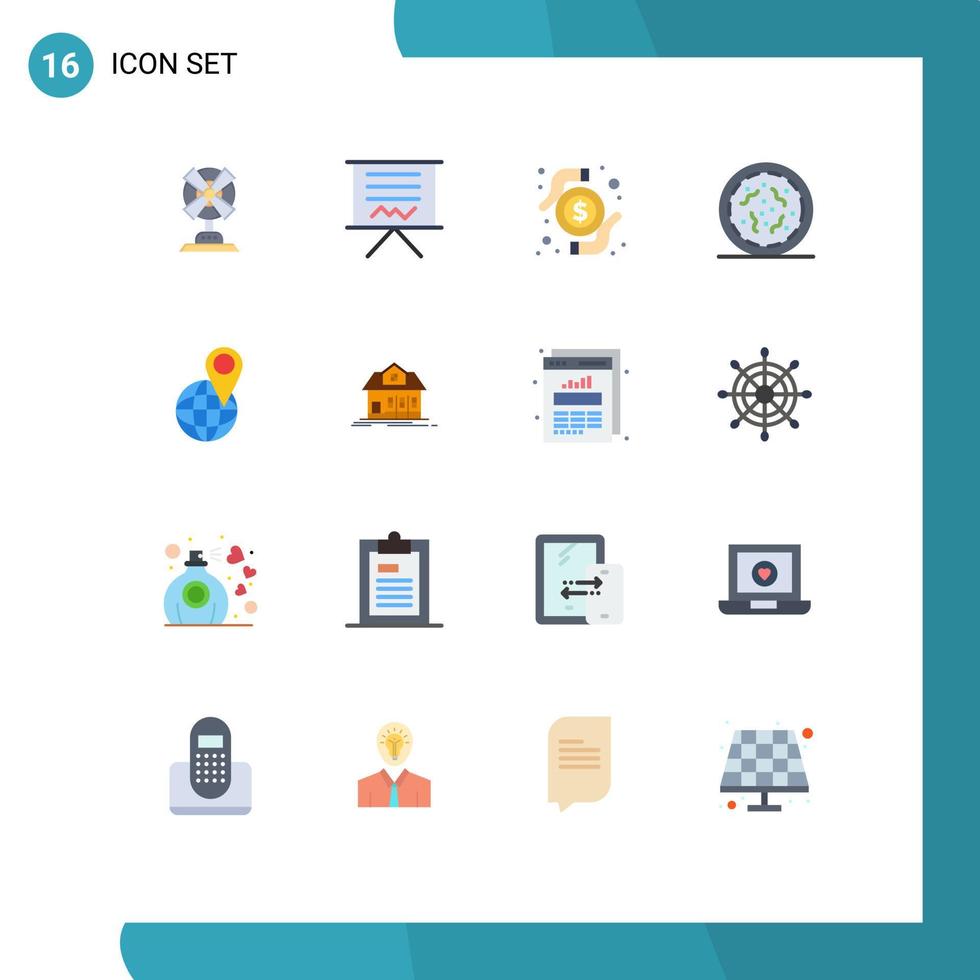 16 Creative Icons Modern Signs and Symbols of global spooky presentation rotten research Editable Pack of Creative Vector Design Elements