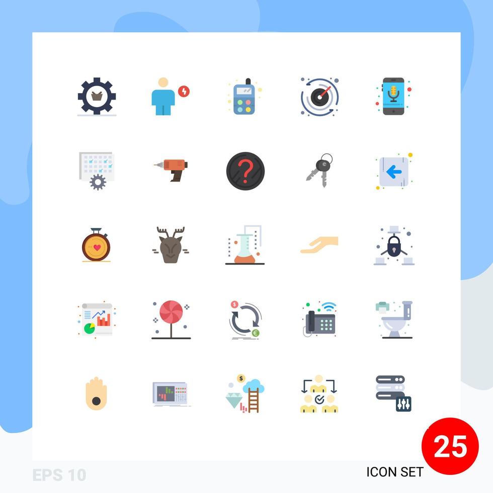 Stock Vector Icon Pack of 25 Line Signs and Symbols for device time electricity stopwatch radio Editable Vector Design Elements
