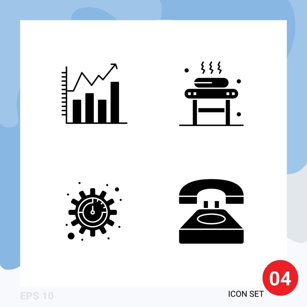 Universal Solid Glyphs Set for Web and Mobile Applications analysis productivity chart relaxation settings Editable Vector Design Elements