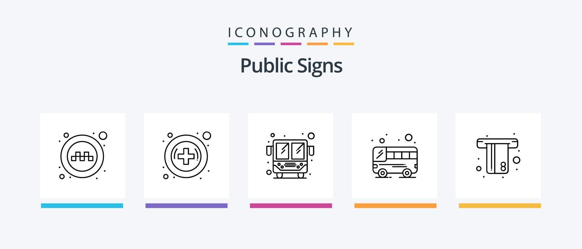 Public Signs Line 5 Icon Pack Including signs. forward. service. arrow. public. Creative Icons Design vector
