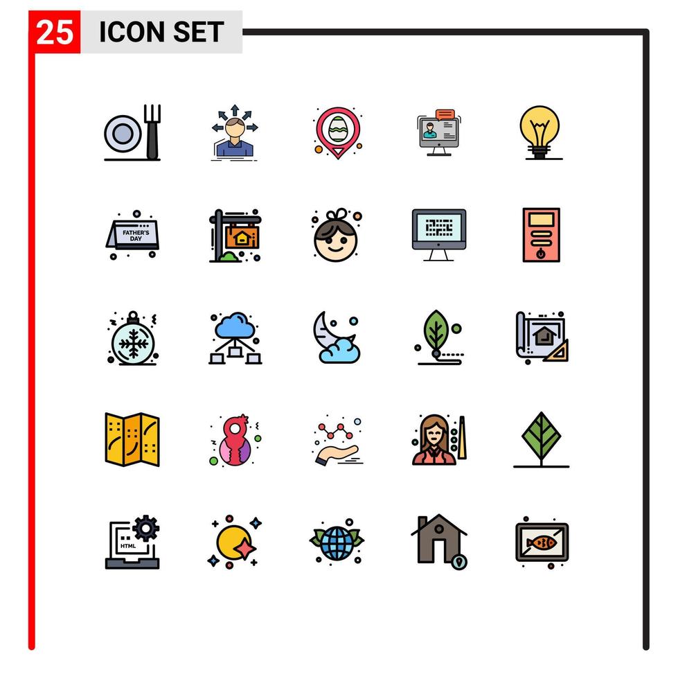 Set of 25 Modern UI Icons Symbols Signs for online dialog easter consulting chat Editable Vector Design Elements