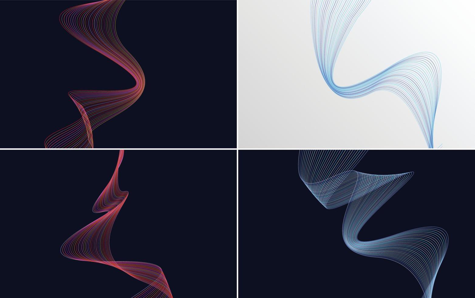 Collection of geometric minimal lines pattern set vector