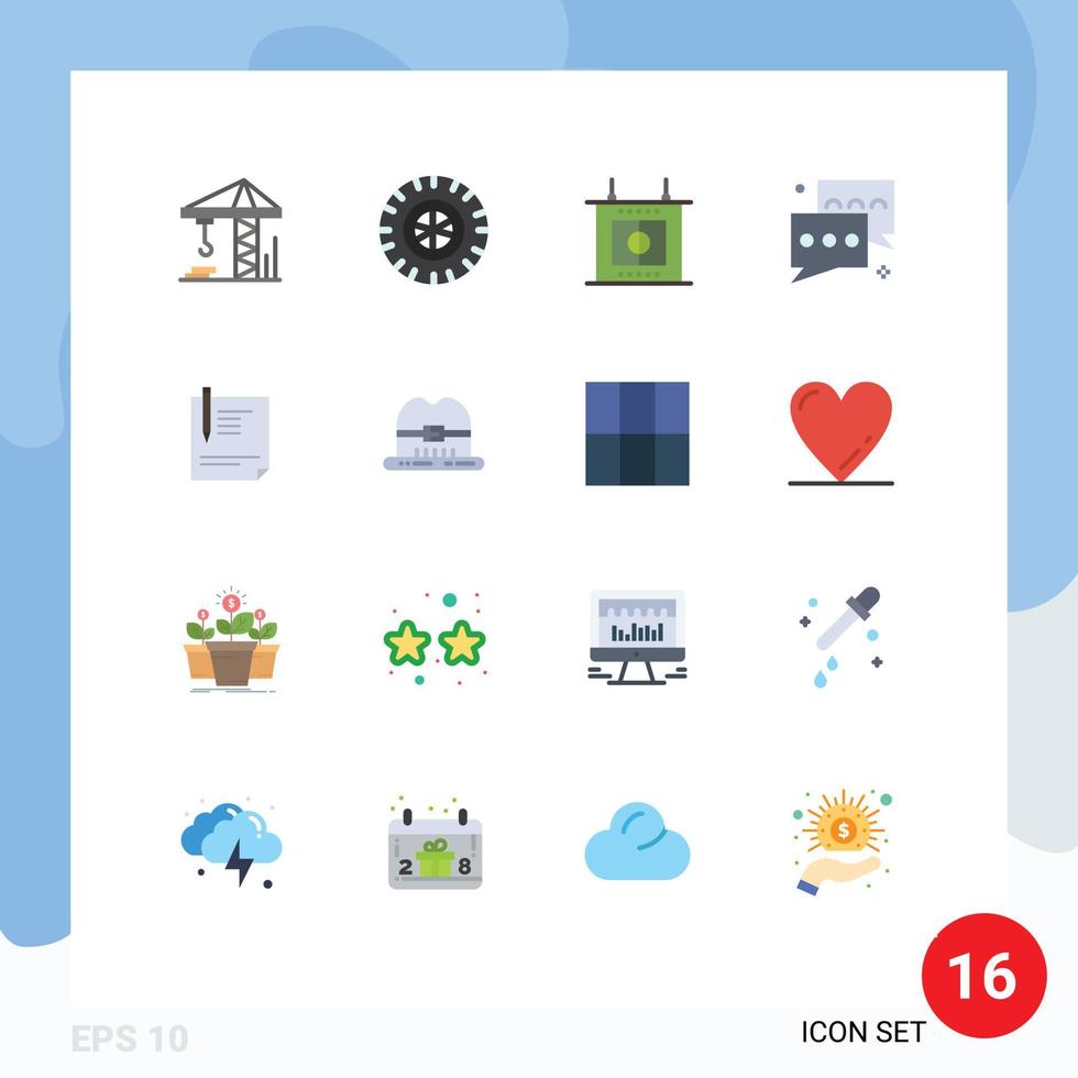 16 iconos creativos signos y símbolos modernos del documento de página mensaje de contrato deportivo paquete editable de elementos de diseño de vectores creativos