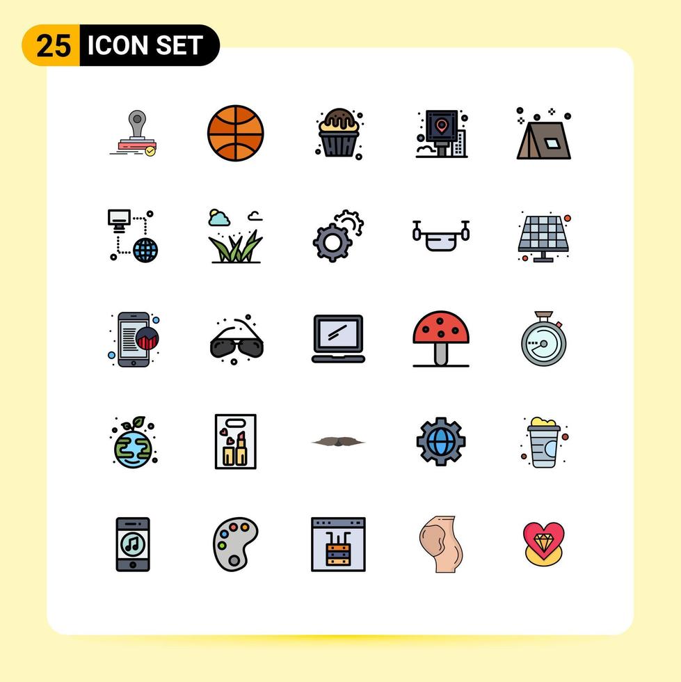 25 Creative Icons Modern Signs and Symbols of route navigation cupcake guide sweets Editable Vector Design Elements