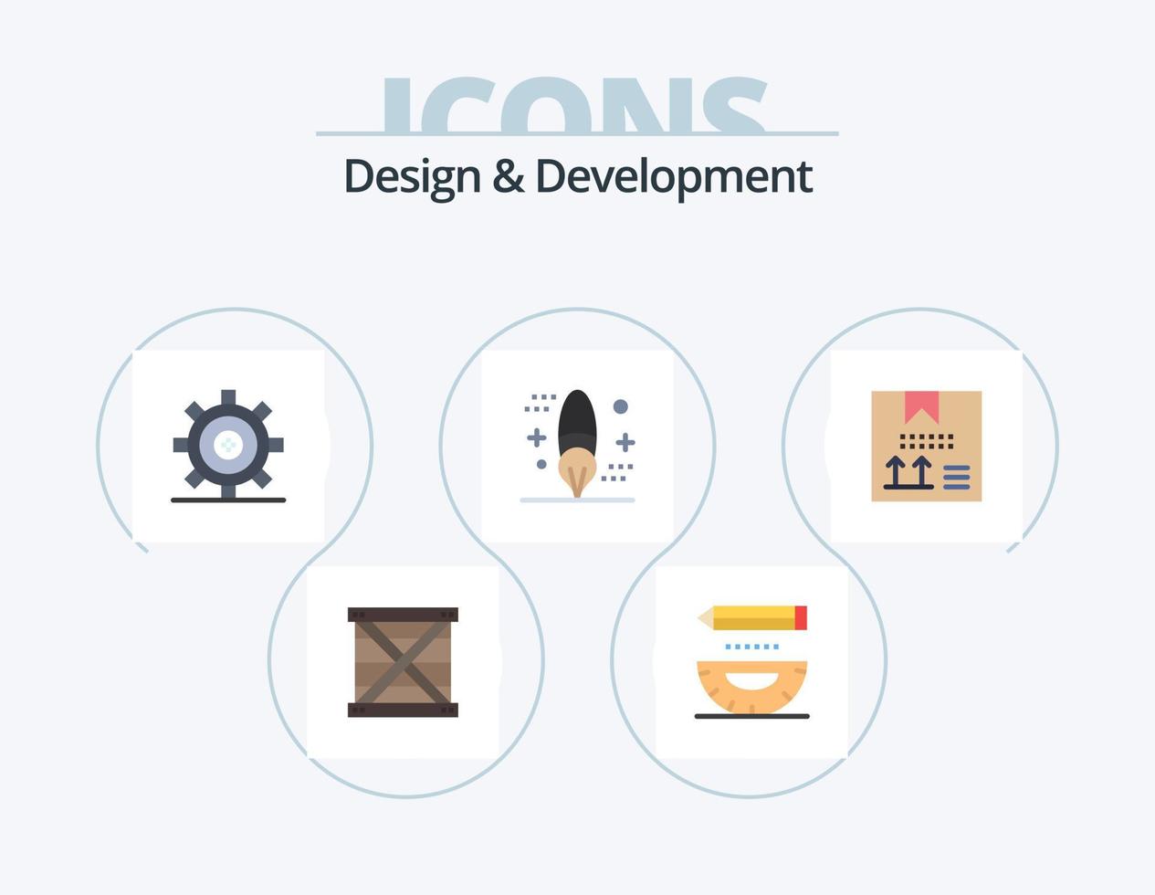 Design and Development Flat Icon Pack 5 Icon Design. design. coding. development. programing. design vector