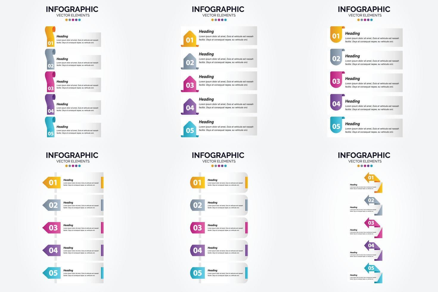 ilustración vectorial infografía conjunto de diseño plano para folleto publicitario y revista vector