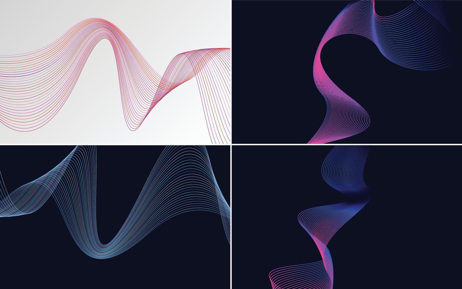 modern wave curve abstract presentation background Pack vector