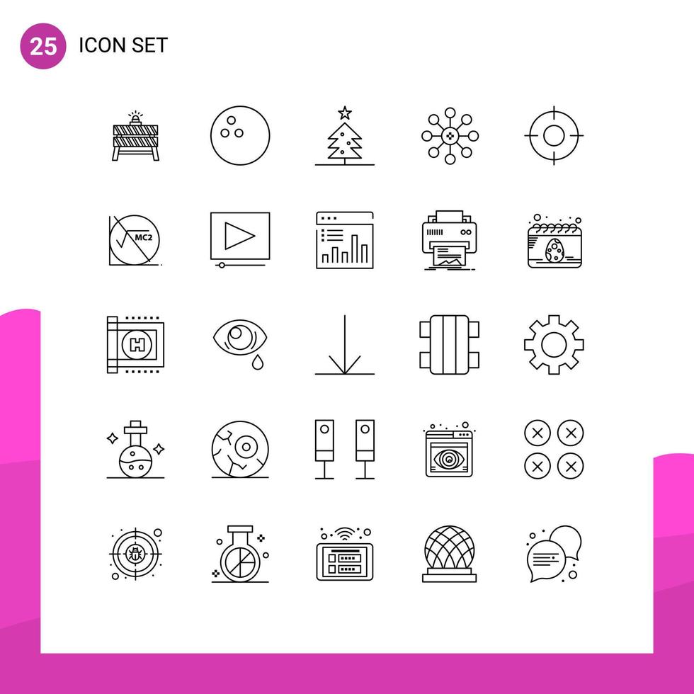 Set of 25 Modern UI Icons Symbols Signs for ui essential christmas basic cell Editable Vector Design Elements