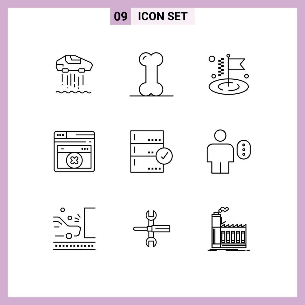 Stock Vector Icon Pack of 9 Line Signs and Symbols for check backup business approve web Editable Vector Design Elements