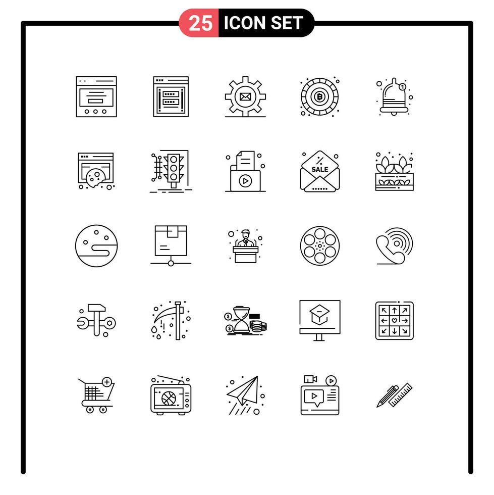 25 Creative Icons Modern Signs and Symbols of token blockchain phishing bitcoin mail Editable Vector Design Elements