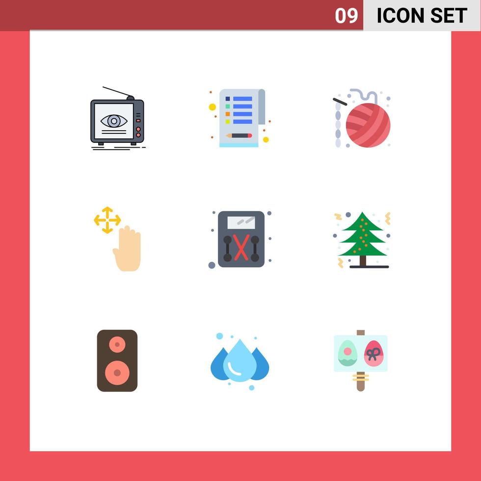 9 Flat Color concept for Websites Mobile and Apps diet up ball hand cursor knit Editable Vector Design Elements