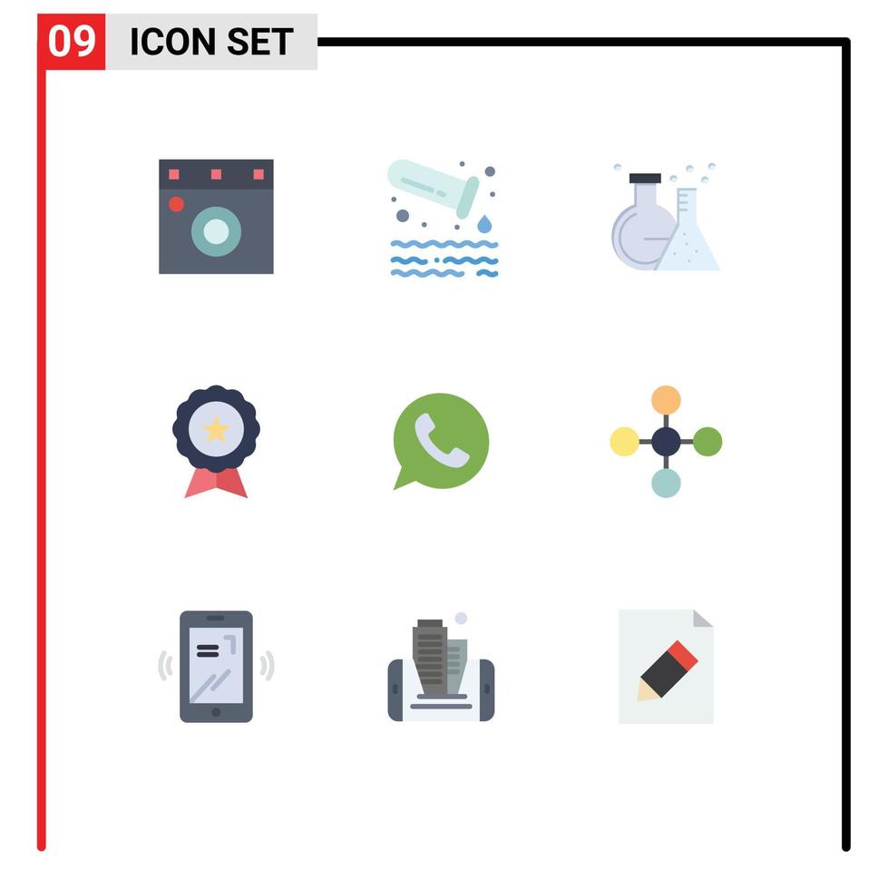 9 Thematic Vector Flat Colors and Editable Symbols of chat trusted lab guarantee ecommerce Editable Vector Design Elements