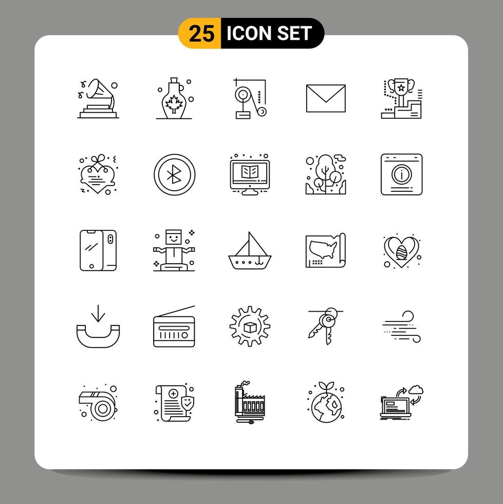 Set of 25 Vector Lines on Grid for award mail leaf massege exparimant physics Editable Vector Design Elements