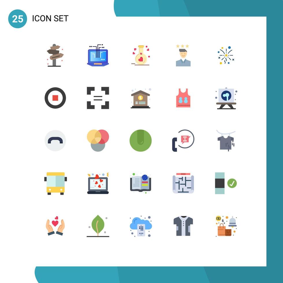 Flat Color Pack of 25 Universal Symbols of path growth hardware career wedding Editable Vector Design Elements