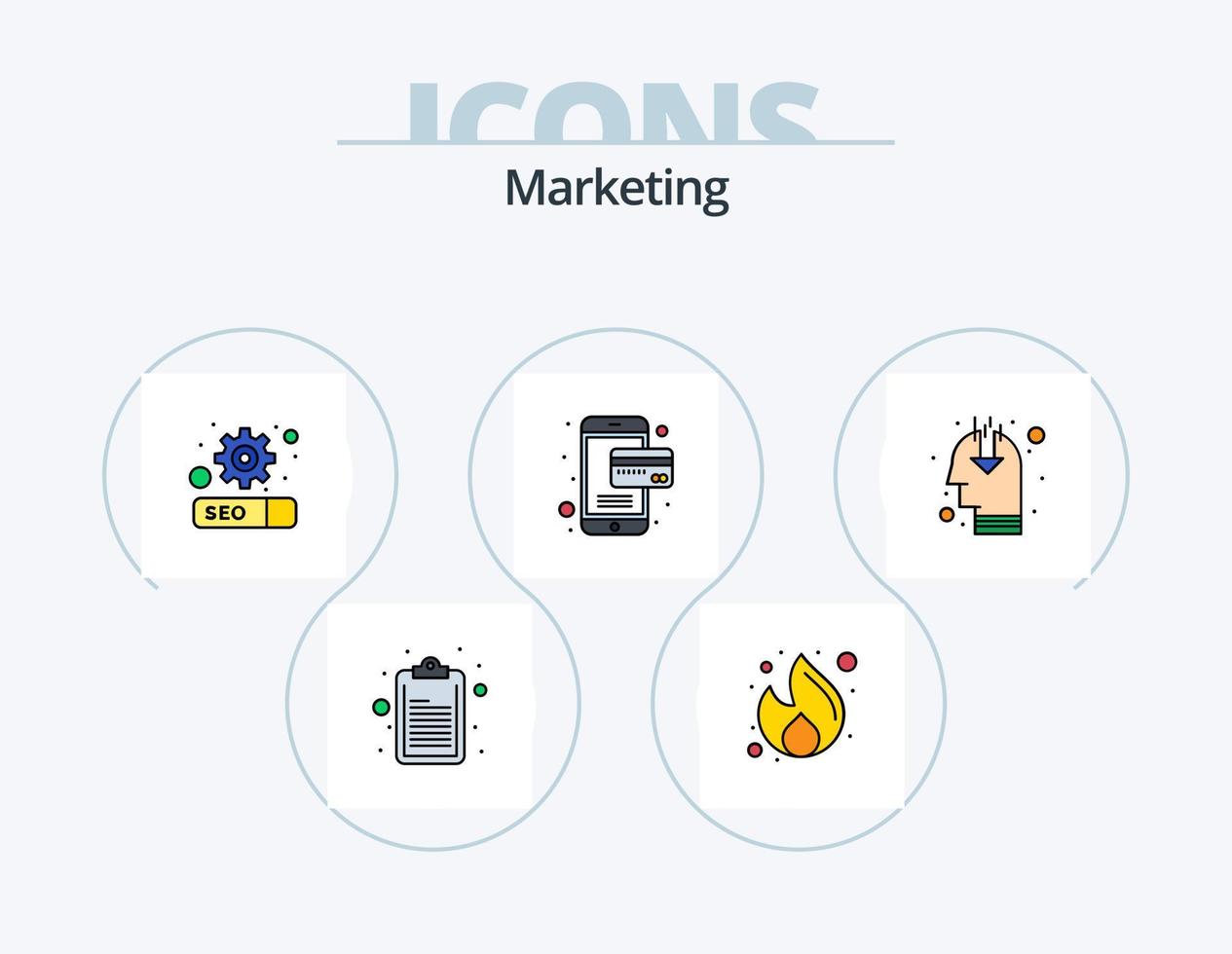 paquete de iconos llenos de línea de marketing 5 diseño de iconos. discusión. página web. dólar. configuración web. llave vector