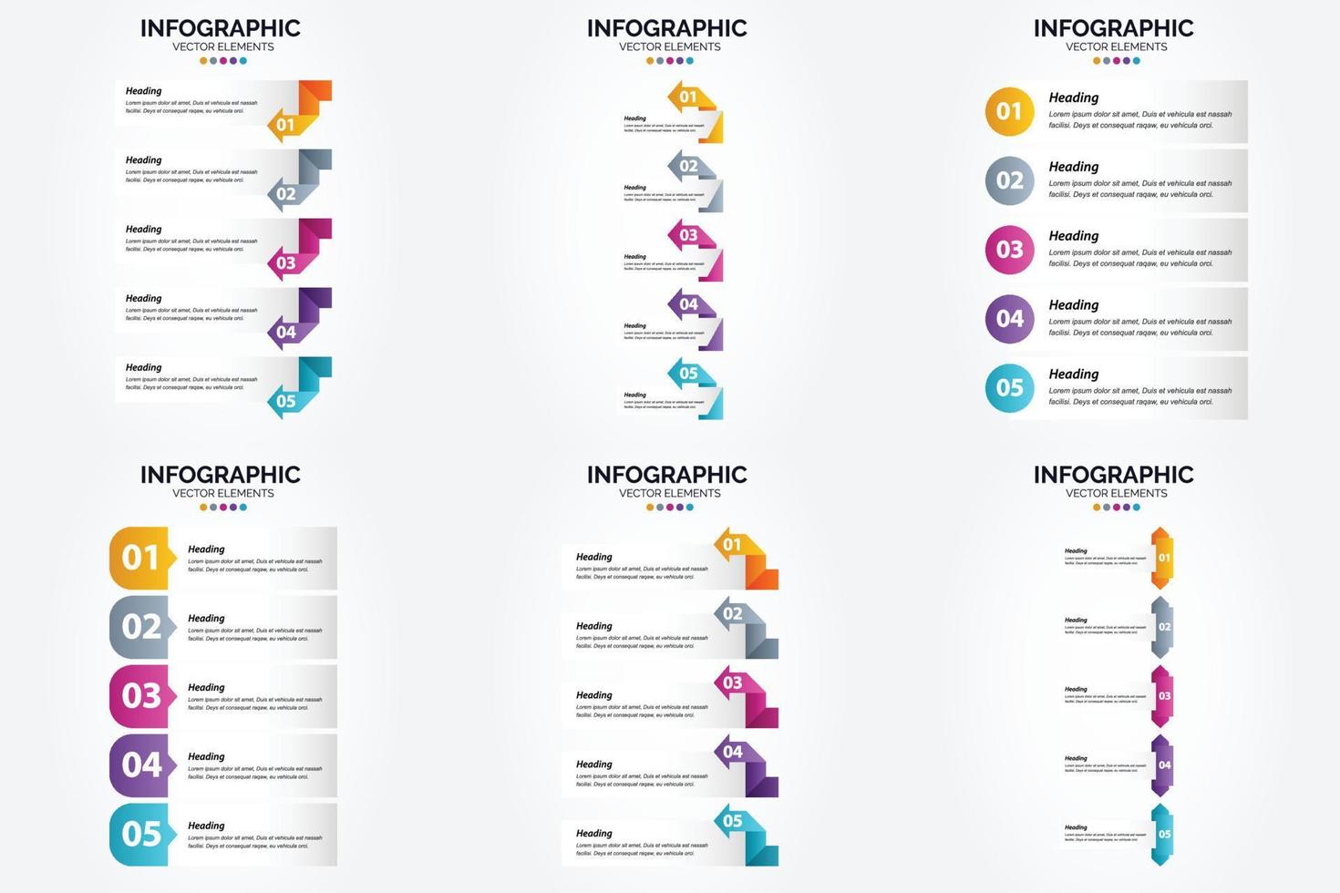 ilustración vectorial infografía conjunto de diseño plano para folleto publicitario y revista vector