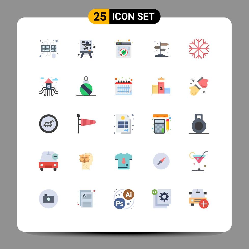 25 Creative Icons Modern Signs and Symbols of weather nature non secure pointer directions Editable Vector Design Elements