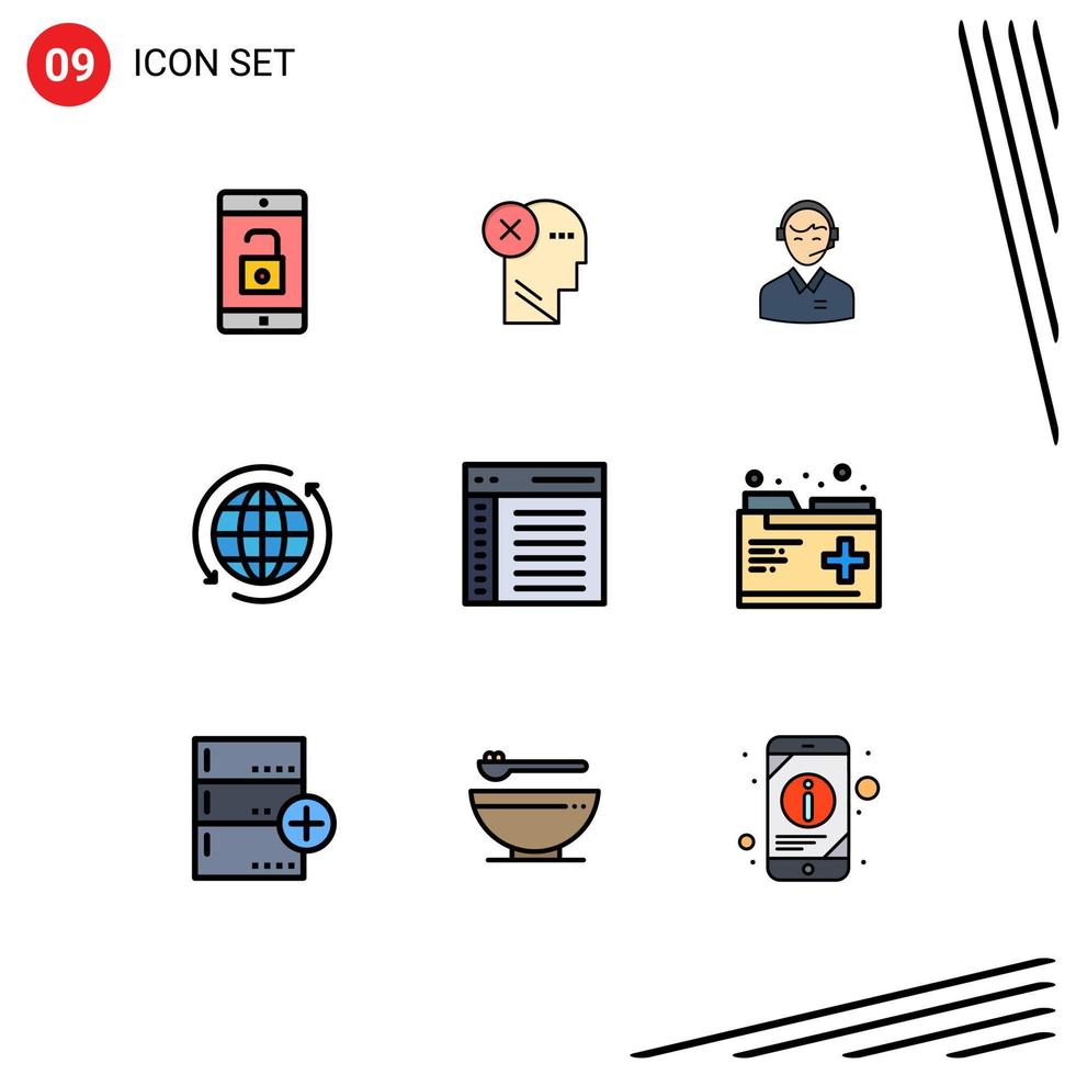 Modern Set of 9 Filledline Flat Colors and symbols such as service man mark customer business Editable Vector Design Elements