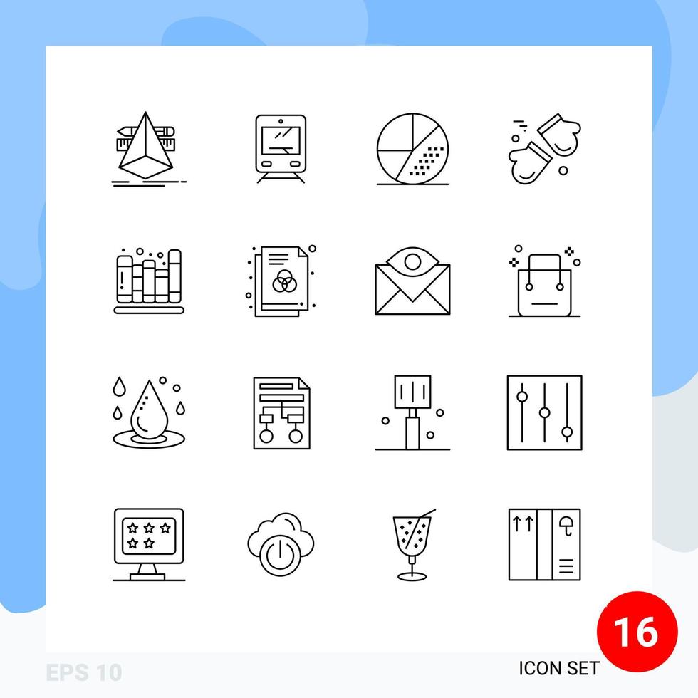 Pack of 16 creative Outlines of scandinavia canada engine arctic seo Editable Vector Design Elements