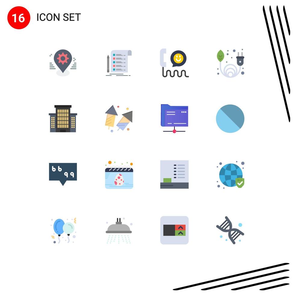 16 Creative Icons Modern Signs and Symbols of renewable clean energy card phone contact Editable Pack of Creative Vector Design Elements