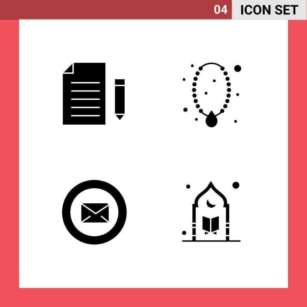 Creative Icons Modern Signs and Symbols of data pendant file locket message Editable Vector Design Elements