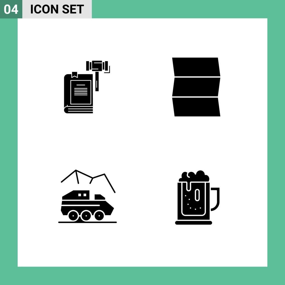 paquete de iconos de vectores de stock de 4 signos y símbolos de línea para los elementos de diseño de vectores editables del planeta legal de la corte de viajes de ley