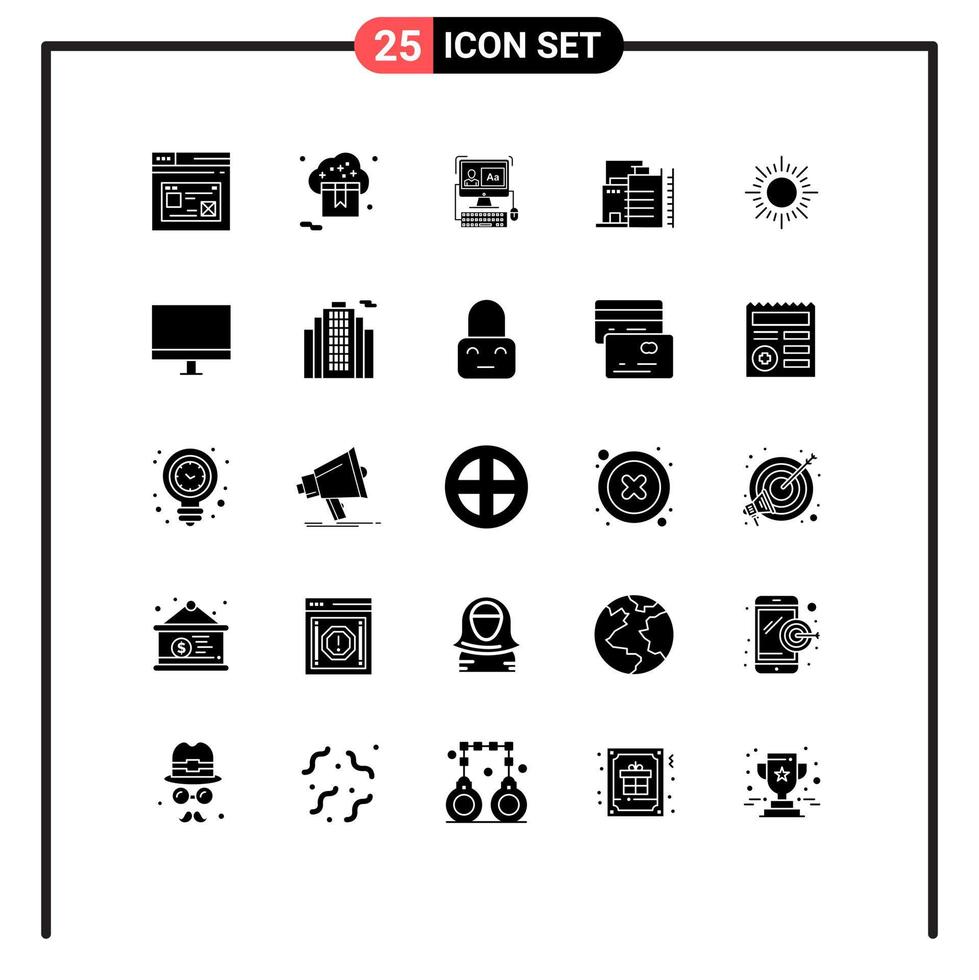 Modern Set of 25 Solid Glyphs and symbols such as industry construction store building software Editable Vector Design Elements