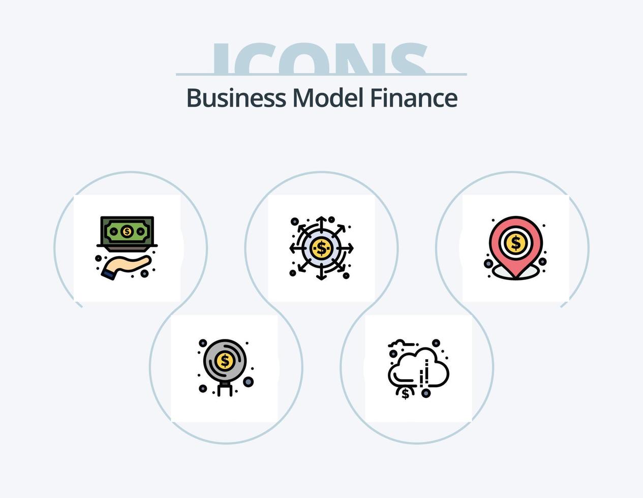 Finance Line Filled Icon Pack 5 Icon Design. calculation. budget. investor. quick. loan vector