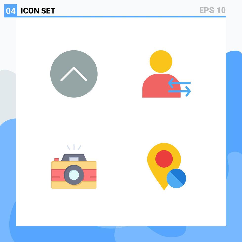 4 Universal Flat Icon Signs Symbols of up image multimedia left photography Editable Vector Design Elements