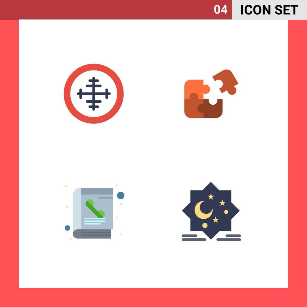 Universal Icon Symbols Group of 4 Modern Flat Icons of army piece soldier business book Editable Vector Design Elements