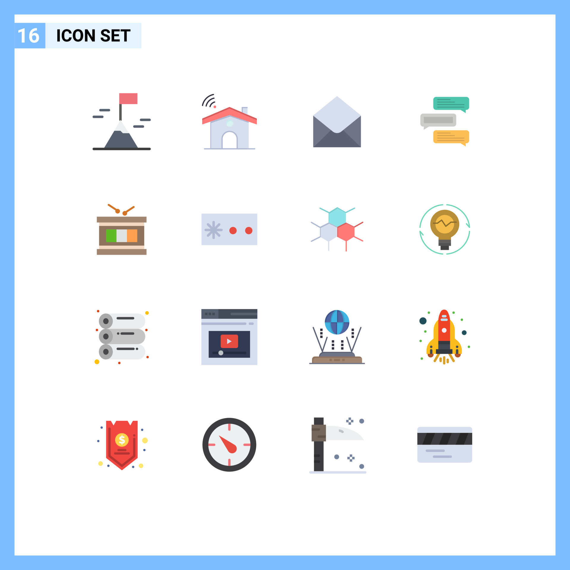 16 Thematic Vector Flat Colors and Editable Symbols of instrument talks ...