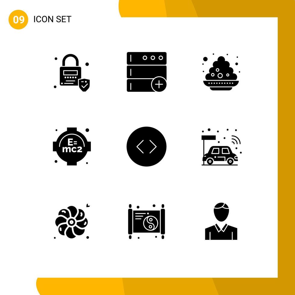 User Interface Pack of 9 Basic Solid Glyphs of cpu enlarge india circle study Editable Vector Design Elements