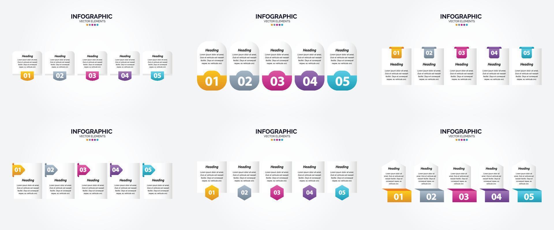 ilustración vectorial infografía conjunto de diseño plano para folleto publicitario y revista vector