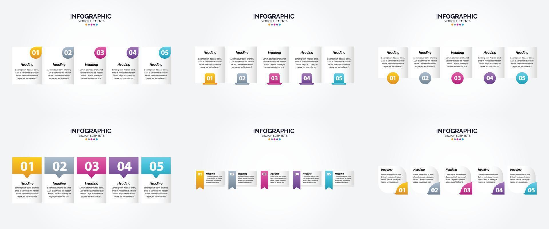 ilustración vectorial infografía conjunto de diseño plano para folleto publicitario y revista vector