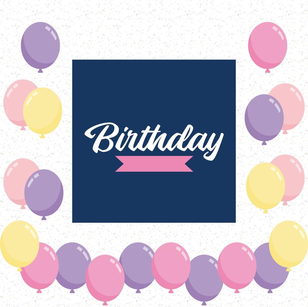 Happy Birthday To you Balloon background for party holiday birthday promotion card poster vector