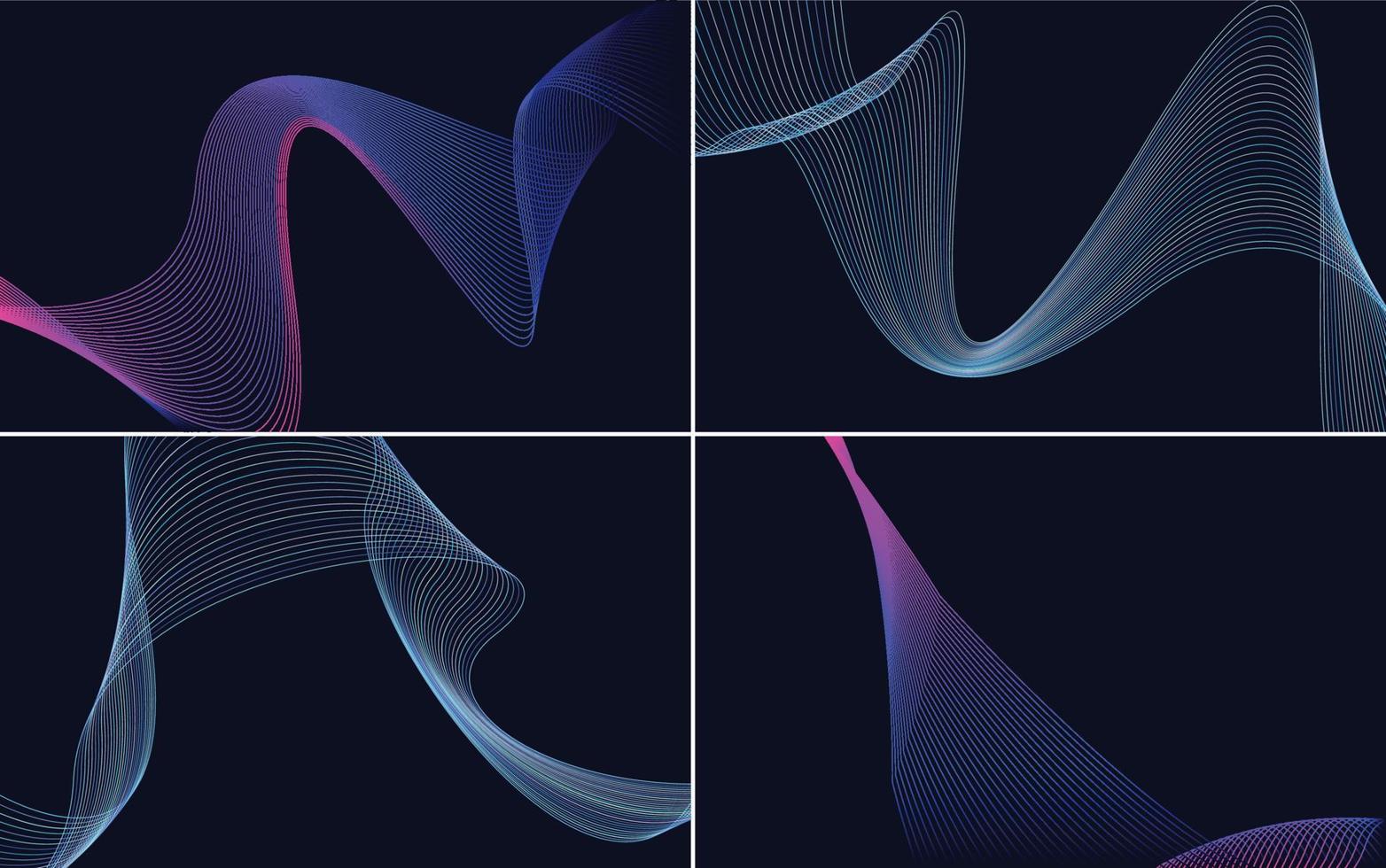 Collection of geometric minimal lines pattern set vector